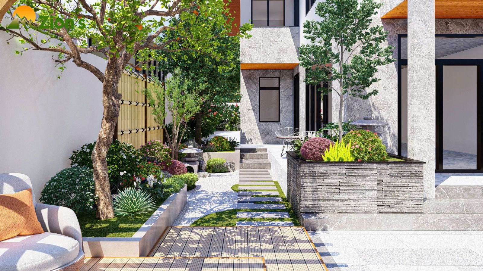 Thiết kế thi công sân vườn Tây Ninh - Zion's